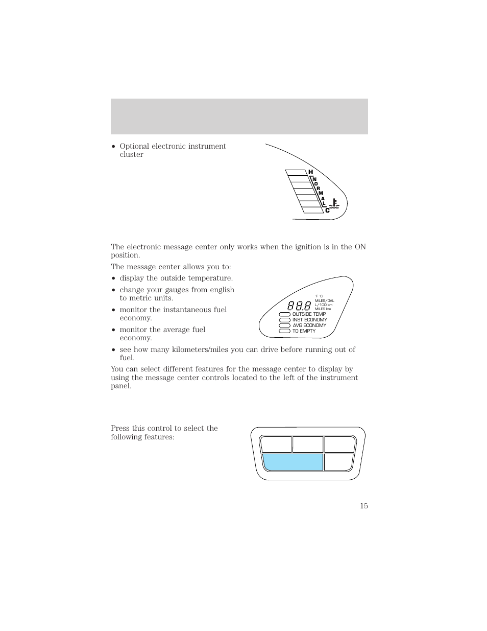 Instrumentation | Mercury 1999 Villager User Manual | Page 15 / 264