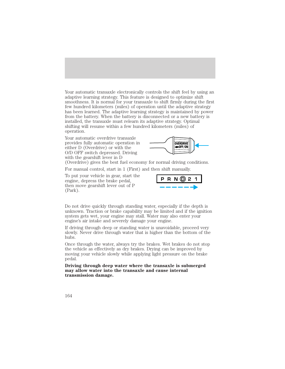 Driving | Mercury 1999 Villager User Manual | Page 164 / 264