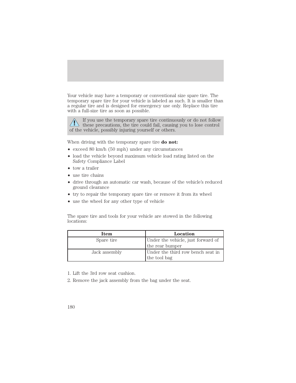 Roadside emergencies | Mercury 1999 Villager User Manual | Page 180 / 264