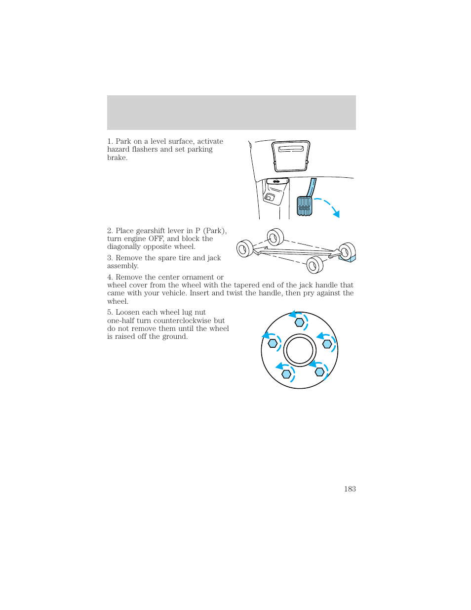 Roadside emergencies | Mercury 1999 Villager User Manual | Page 183 / 264