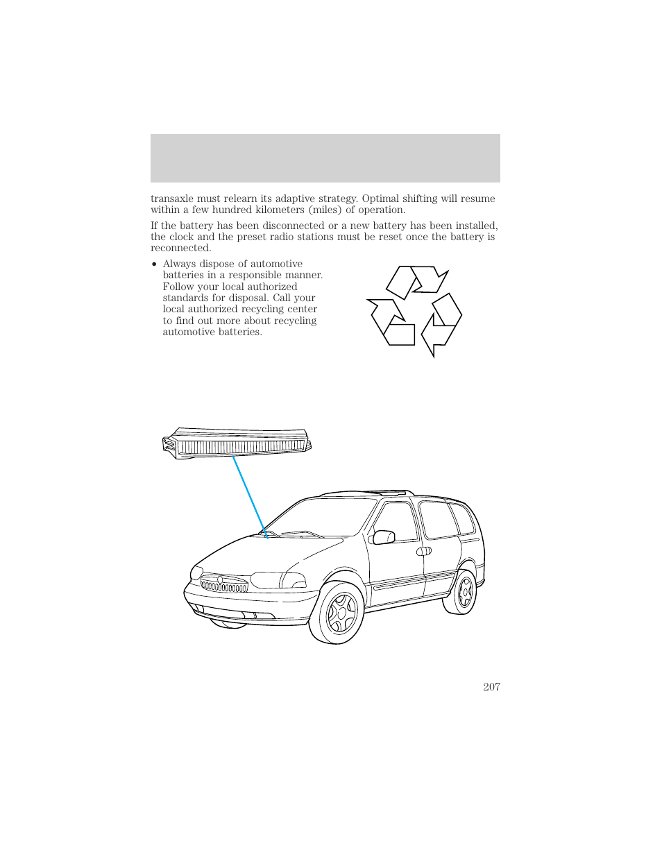 Maintenance and care | Mercury 1999 Villager User Manual | Page 207 / 264