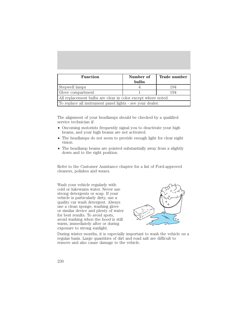 Maintenance and care | Mercury 1999 Villager User Manual | Page 230 / 264