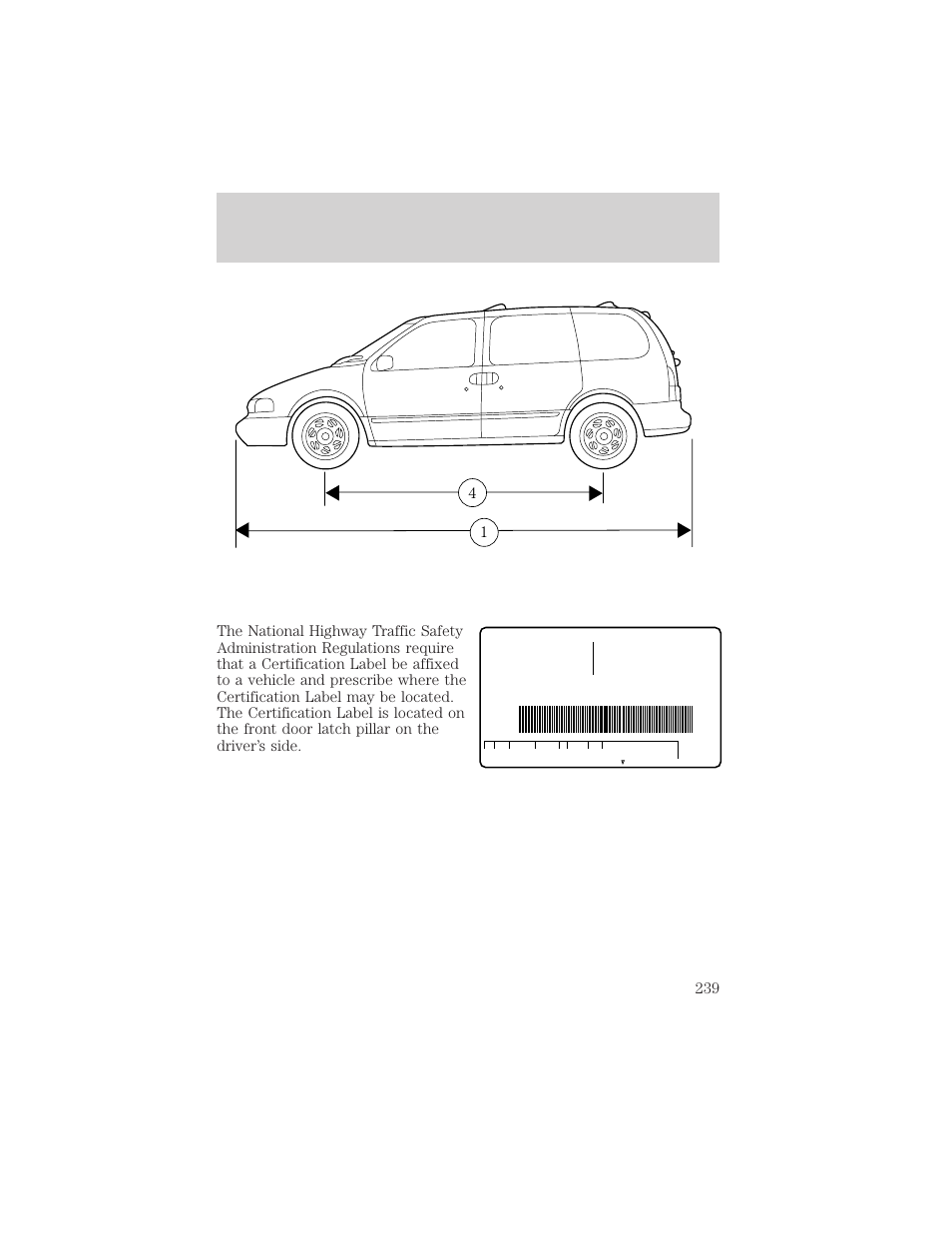 Capacities and specifications | Mercury 1999 Villager User Manual | Page 239 / 264