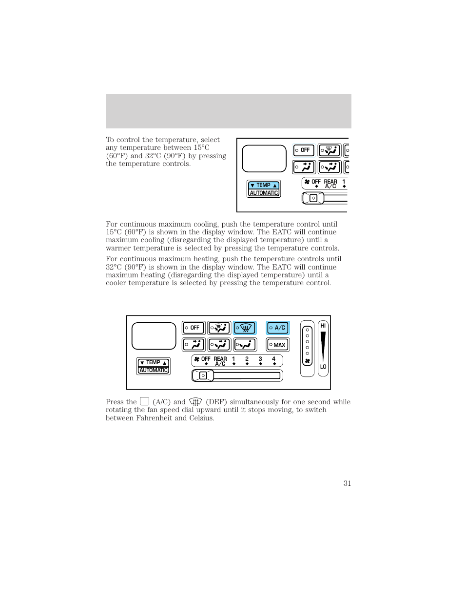 Controls and features | Mercury 1999 Villager User Manual | Page 31 / 264