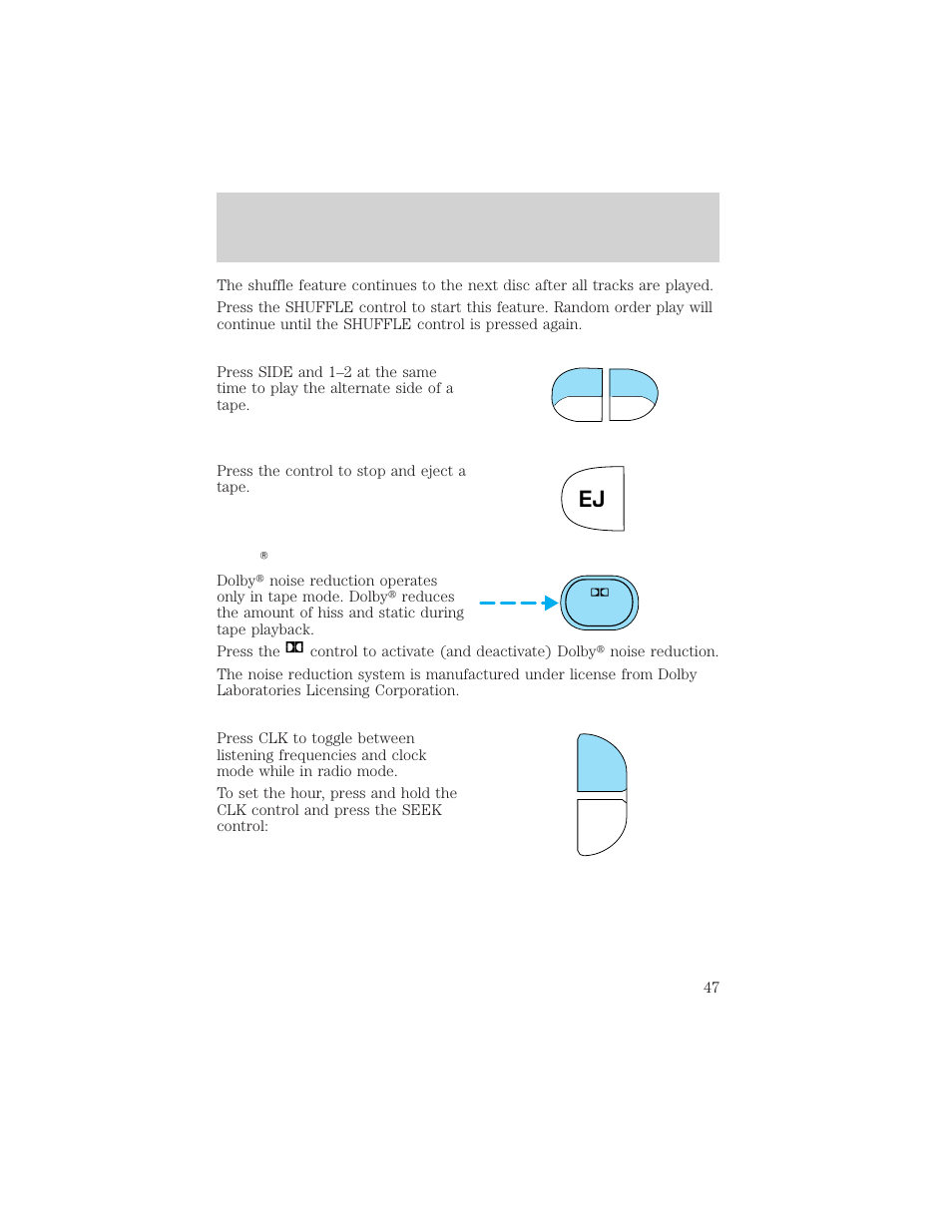 Controls and features | Mercury 1999 Villager User Manual | Page 47 / 264