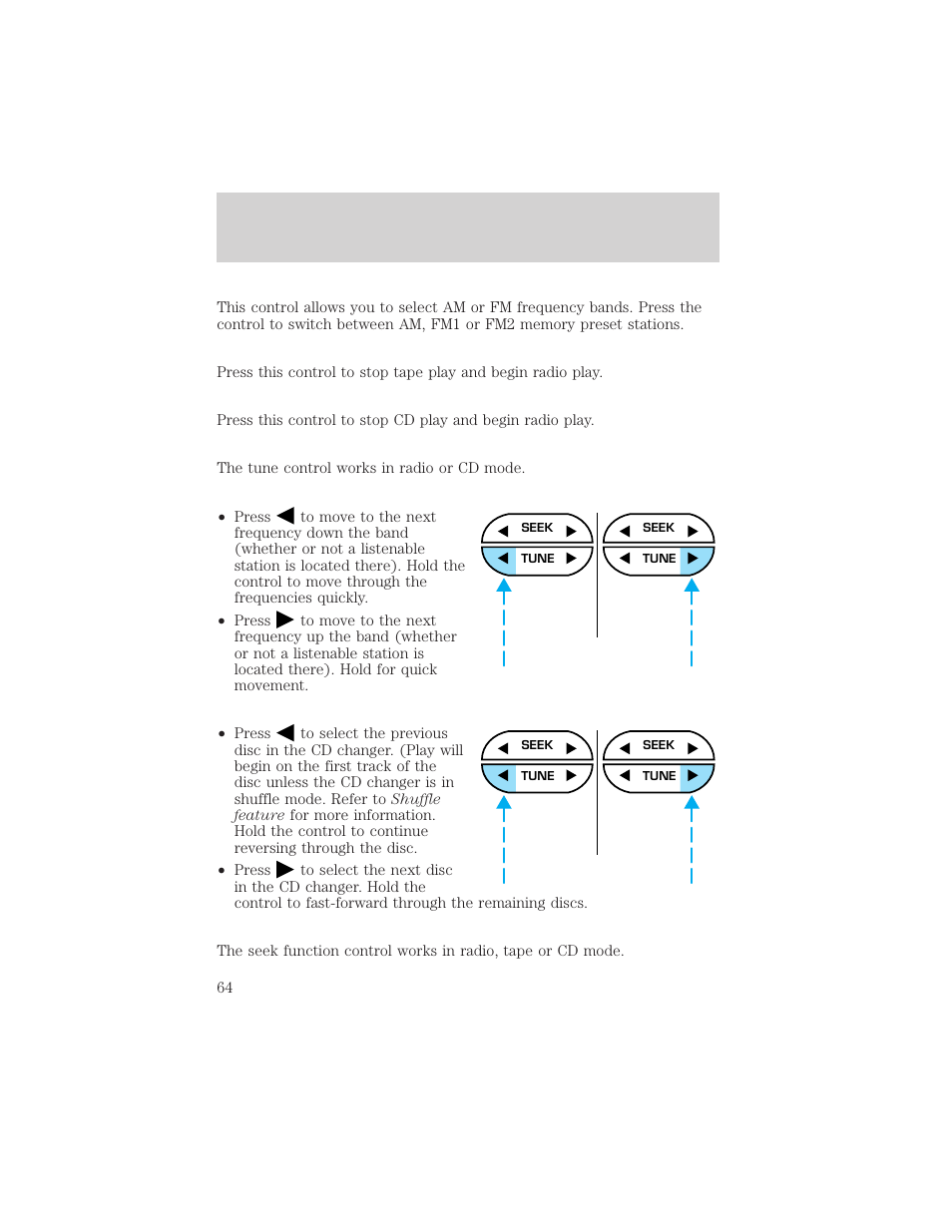 Controls and features | Mercury 1999 Villager User Manual | Page 64 / 264