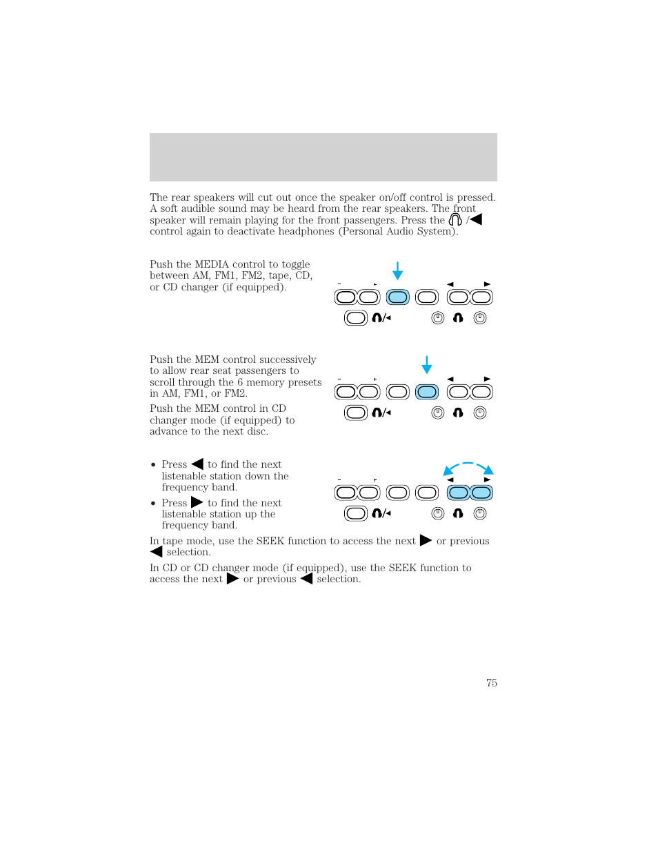 Controls and features | Mercury 1999 Villager User Manual | Page 75 / 264