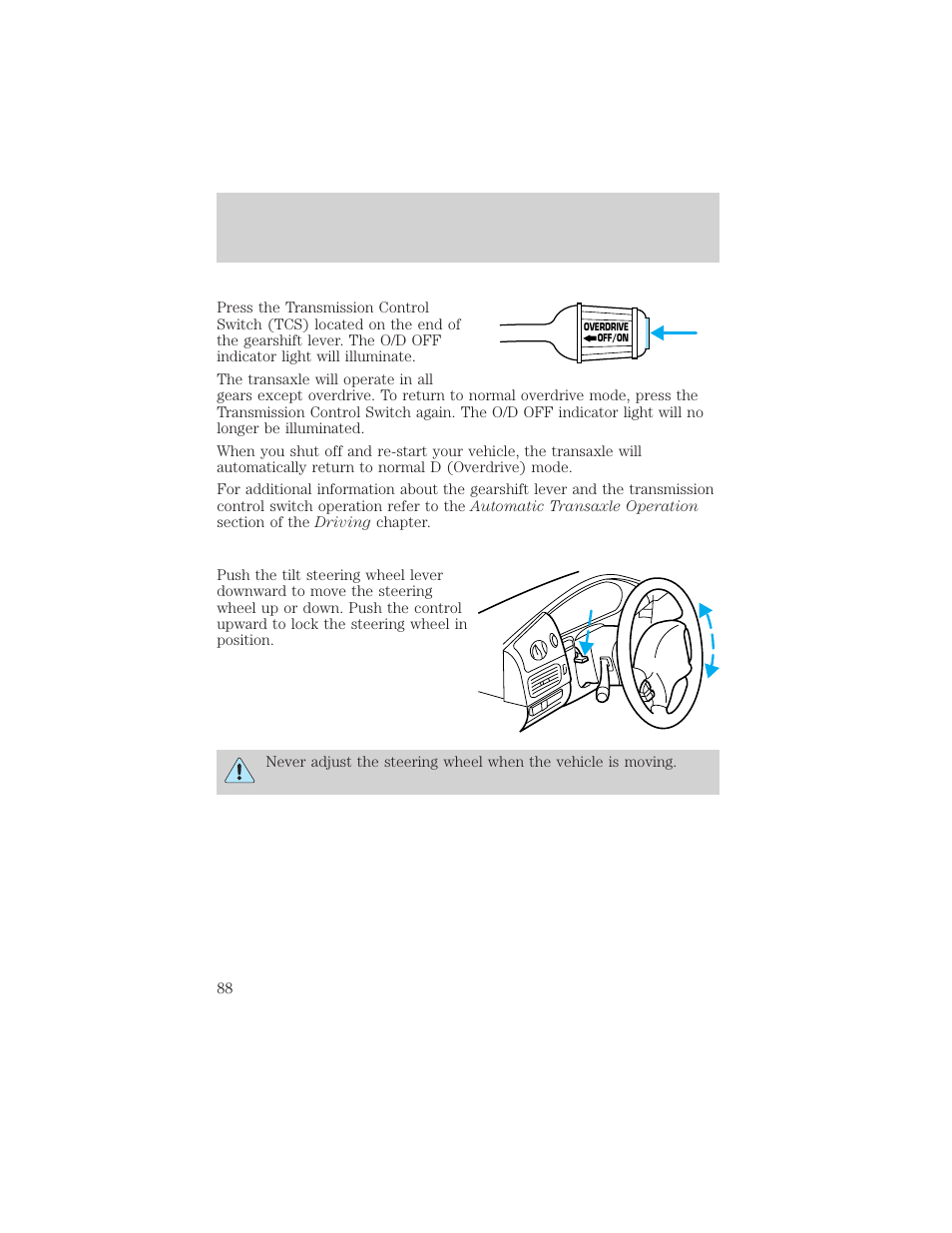 Controls and features | Mercury 1999 Villager User Manual | Page 88 / 264