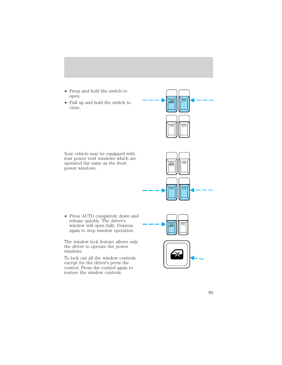 Controls and features | Mercury 1999 Villager User Manual | Page 89 / 264