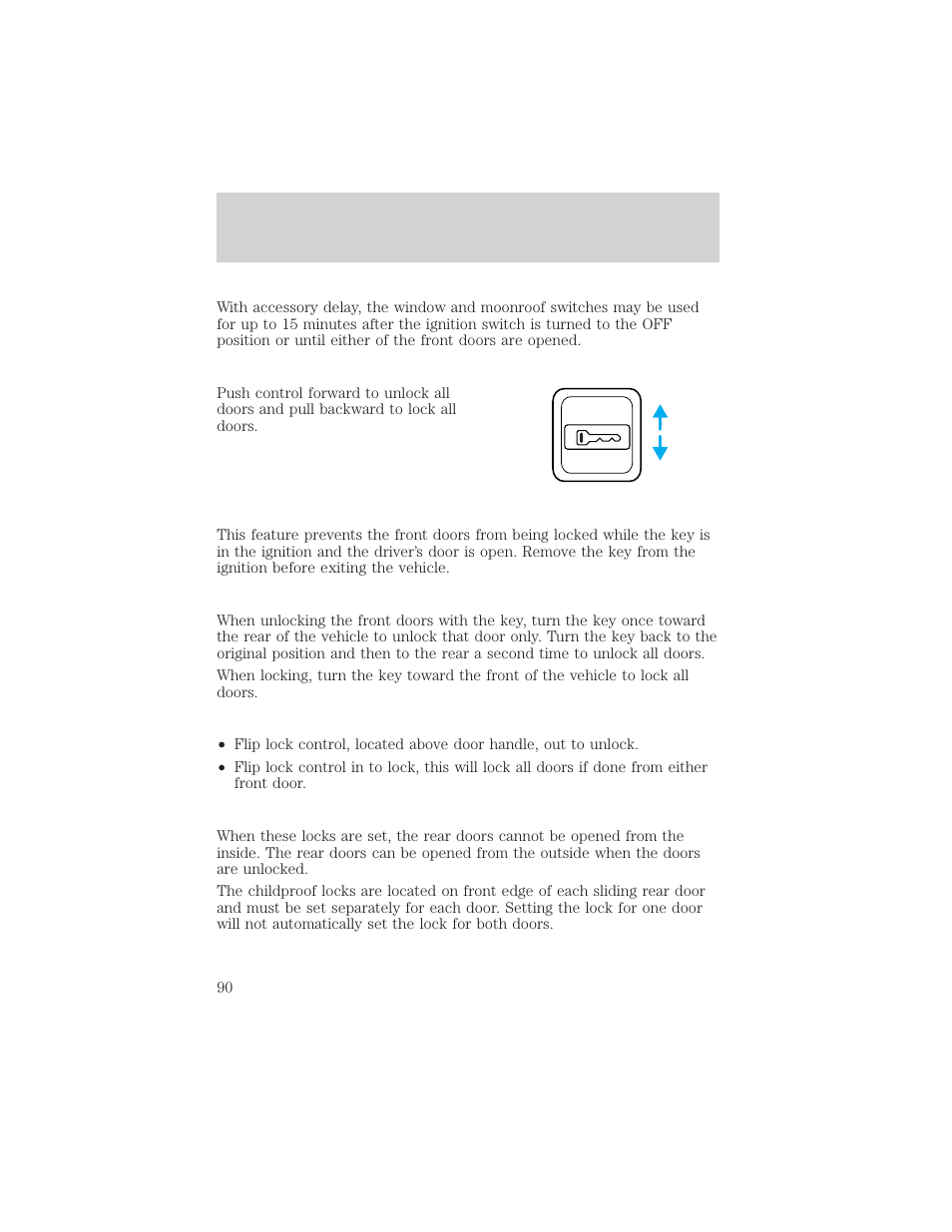 Controls and features | Mercury 1999 Villager User Manual | Page 90 / 264