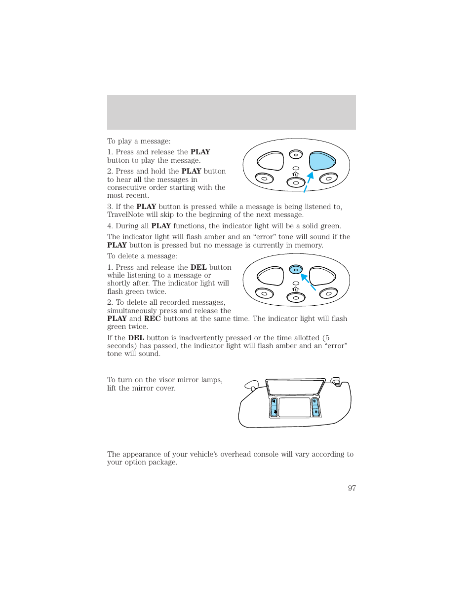 Controls and features | Mercury 1999 Villager User Manual | Page 97 / 264