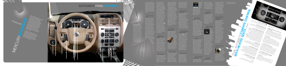 Mercur y mariner, Instrument panel features, The new 2009 | Mercury 2009 Mariner User Manual | Page 2 / 2