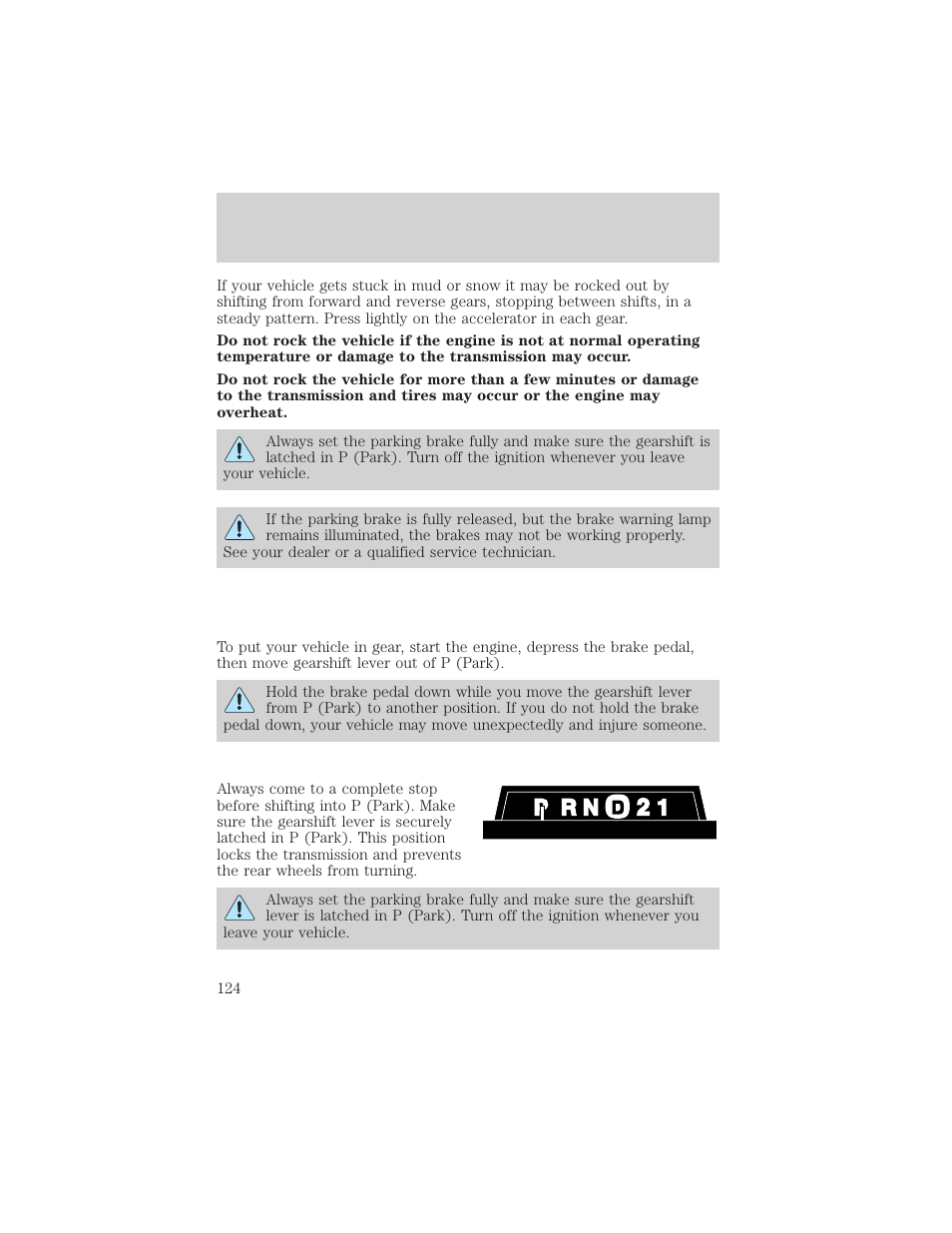 Driving | Mercury 2000 Grand Marquis User Manual | Page 124 / 224