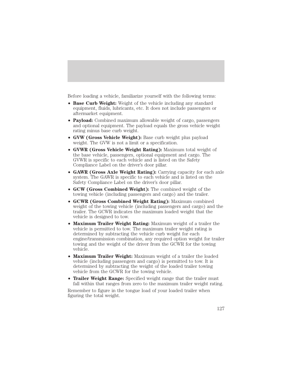 Driving | Mercury 2000 Grand Marquis User Manual | Page 127 / 224