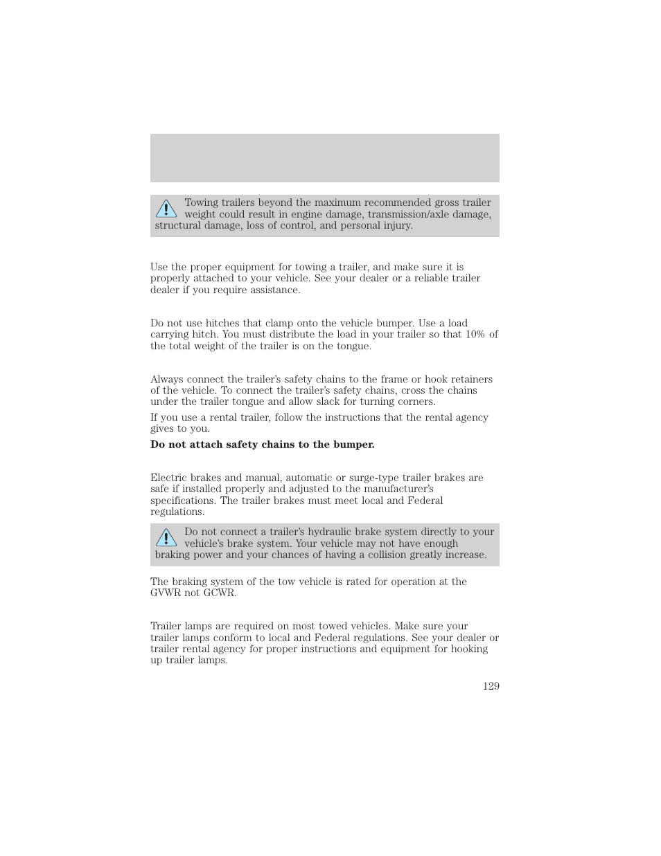 Driving | Mercury 2000 Grand Marquis User Manual | Page 129 / 224