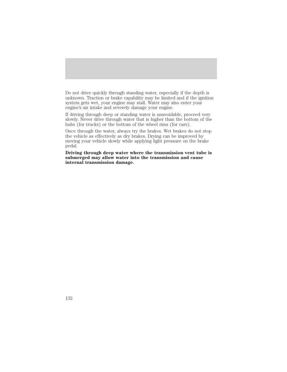 Driving | Mercury 2000 Grand Marquis User Manual | Page 132 / 224