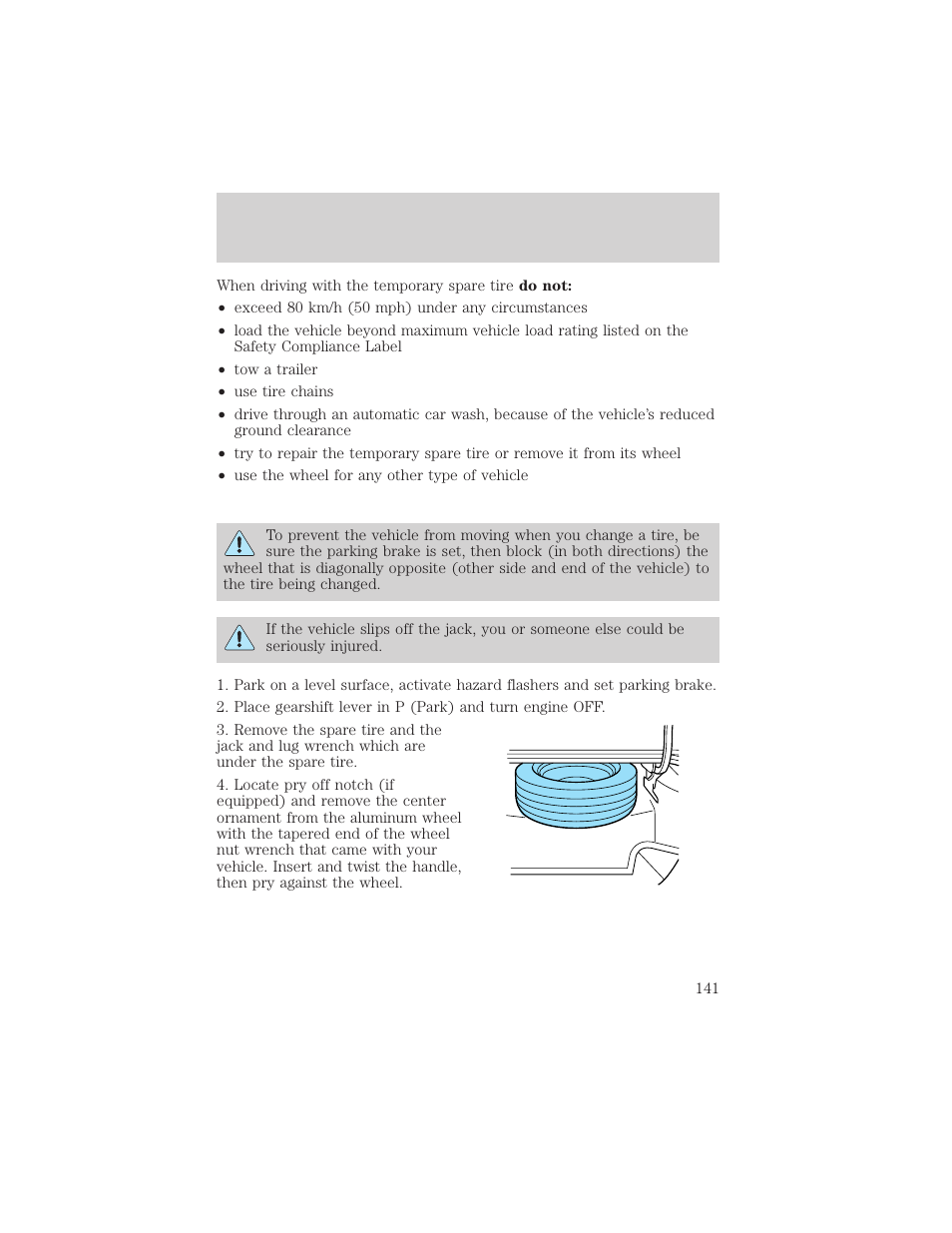 Roadside emergencies | Mercury 2000 Grand Marquis User Manual | Page 141 / 224