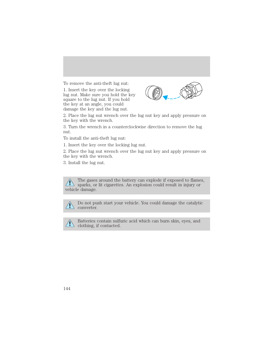 Roadside emergencies | Mercury 2000 Grand Marquis User Manual | Page 144 / 224