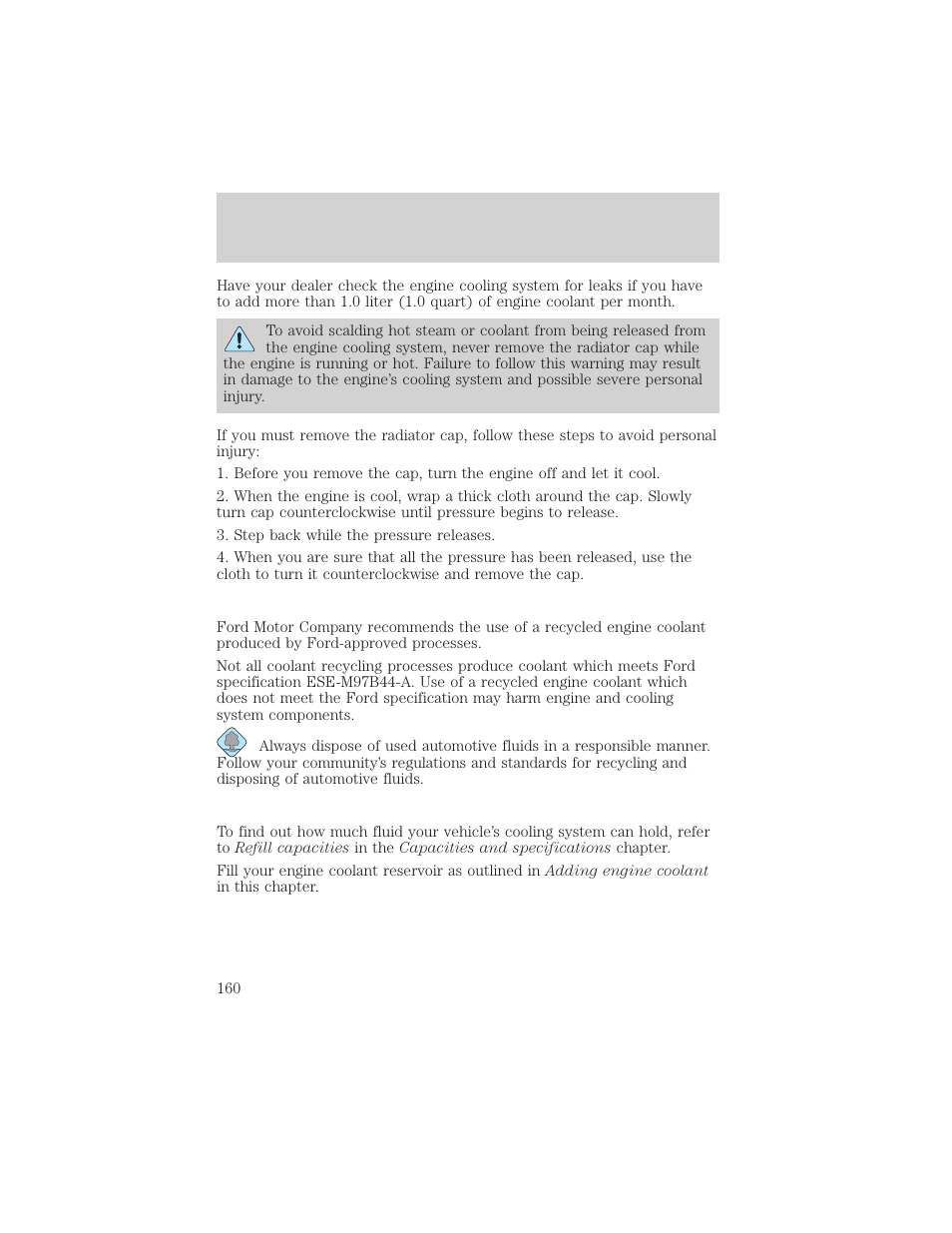 Maintenance and care | Mercury 2000 Grand Marquis User Manual | Page 160 / 224