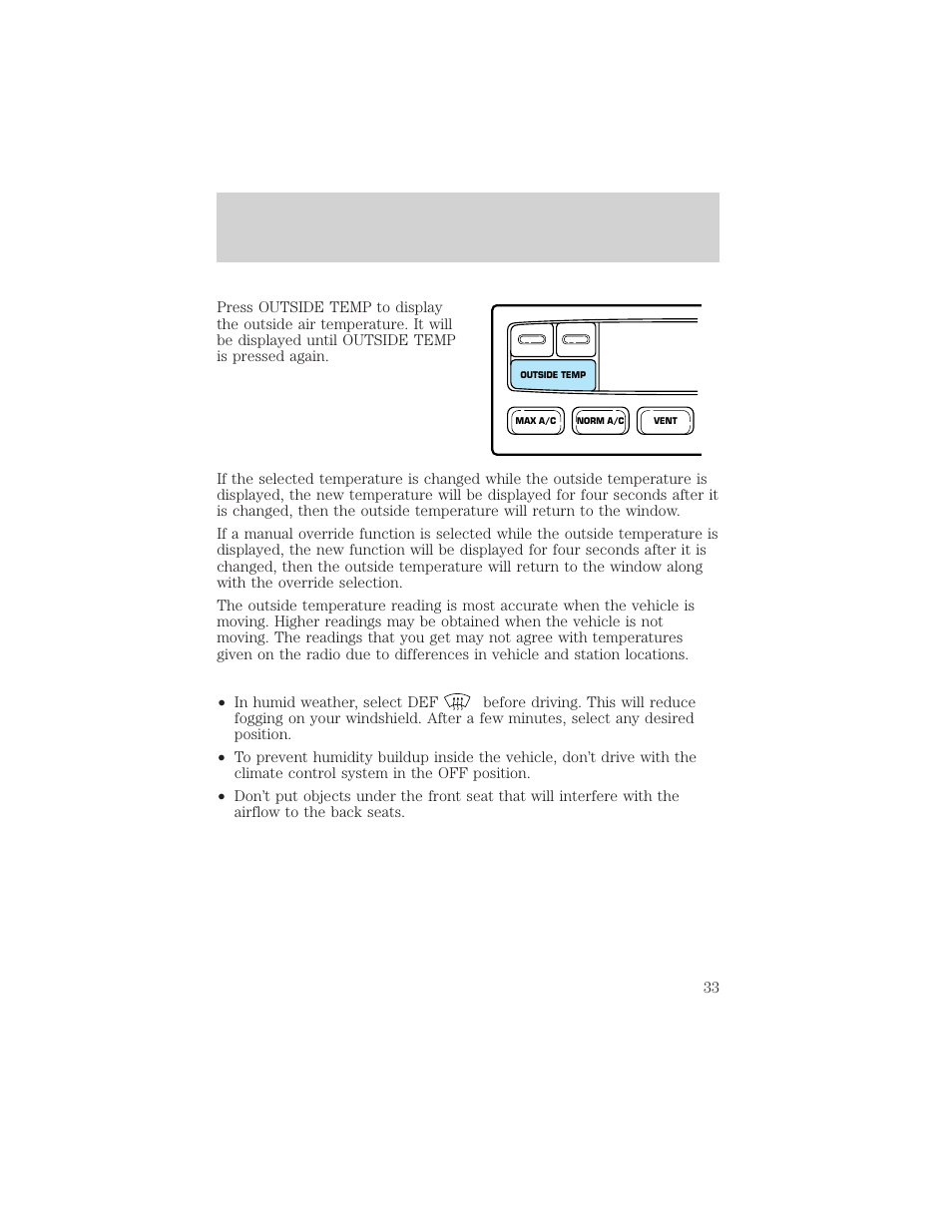 Controls and features | Mercury 2000 Grand Marquis User Manual | Page 33 / 224