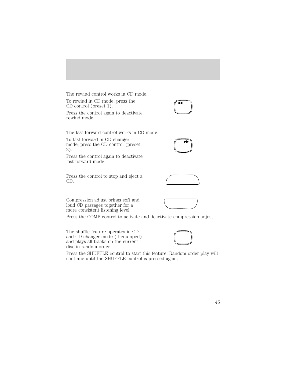 Ej comp, Controls and features | Mercury 2000 Grand Marquis User Manual | Page 45 / 224