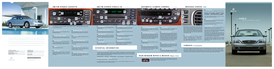 Mercury 2004 Sable User Manual | 2 pages