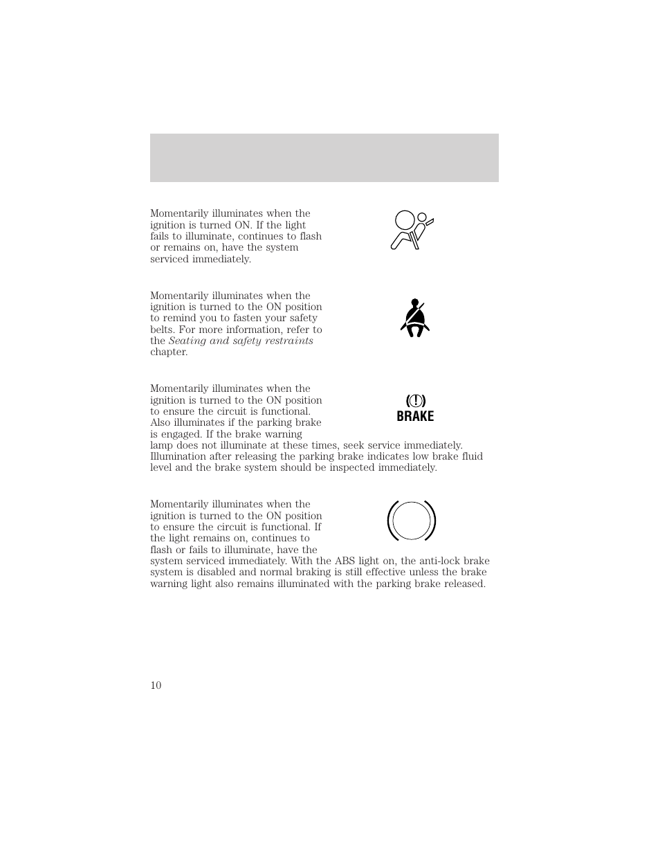 Mercury Mountaineer 2001 User Manual | Page 10 / 280