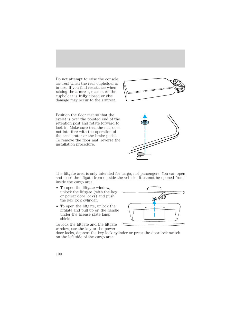 Controls and features | Mercury Mountaineer 2001 User Manual | Page 100 / 280