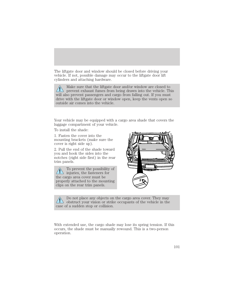 Controls and features | Mercury Mountaineer 2001 User Manual | Page 101 / 280