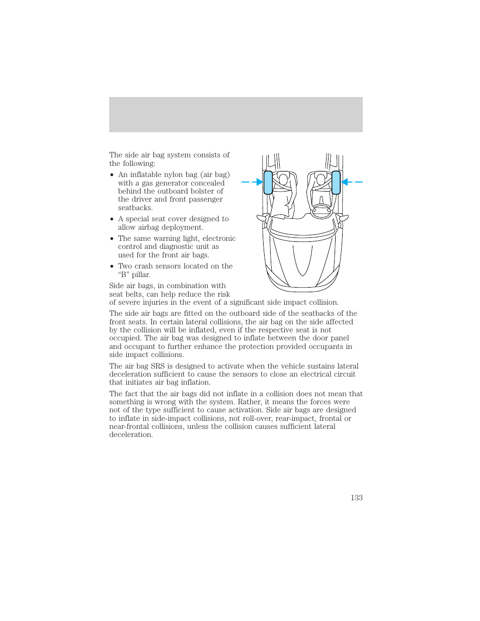 Seating and safety restraints | Mercury Mountaineer 2001 User Manual | Page 133 / 280