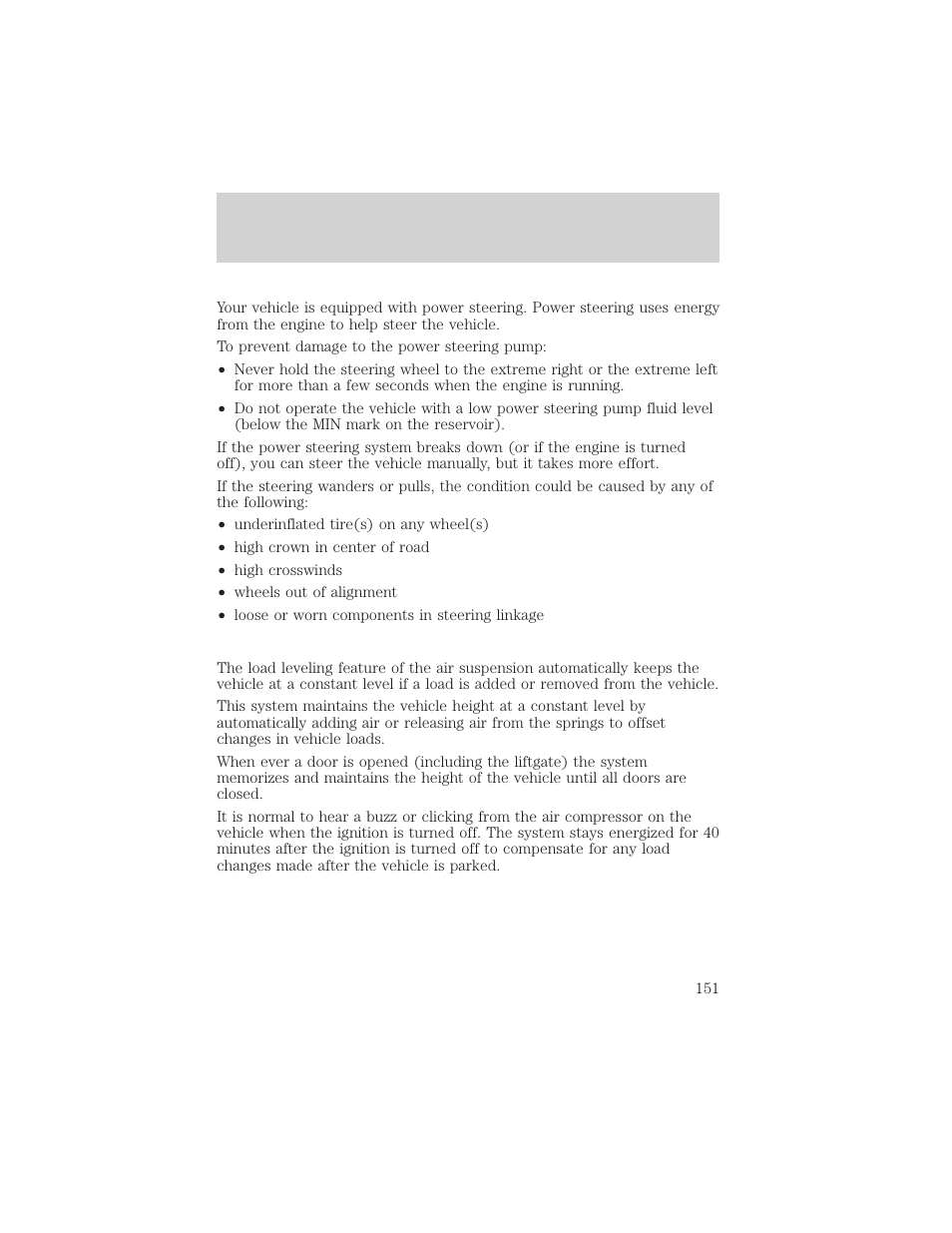 Driving | Mercury Mountaineer 2001 User Manual | Page 151 / 280