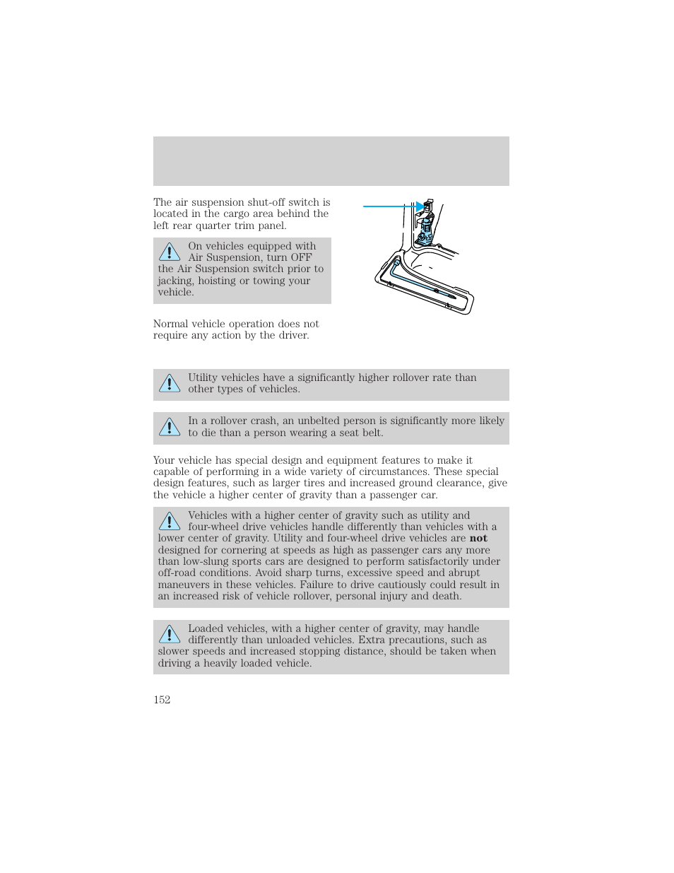 Driving | Mercury Mountaineer 2001 User Manual | Page 152 / 280