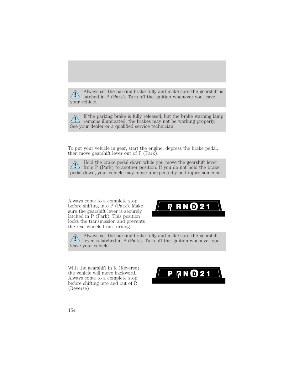 Driving | Mercury Mountaineer 2001 User Manual | Page 154 / 280