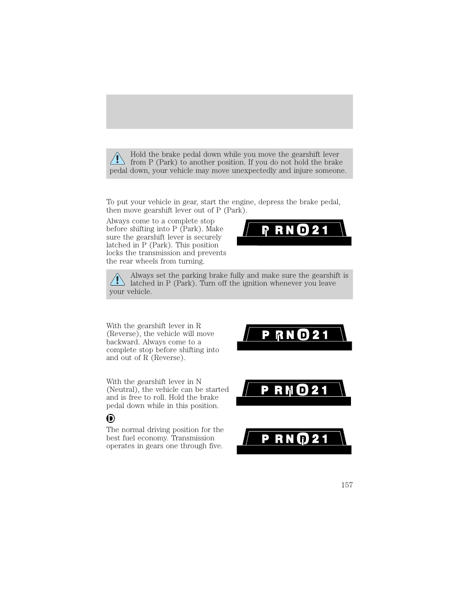 Driving | Mercury Mountaineer 2001 User Manual | Page 157 / 280