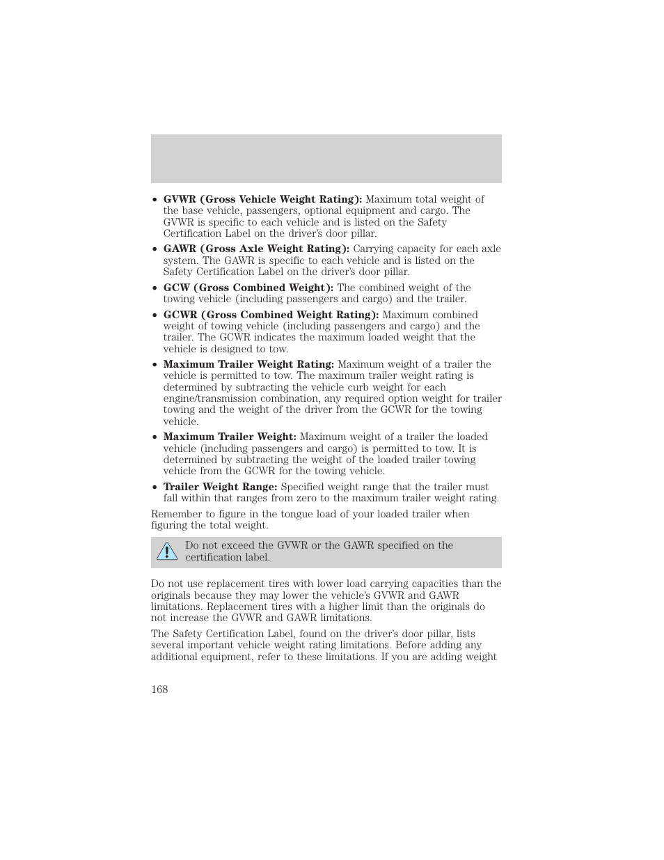 Driving | Mercury Mountaineer 2001 User Manual | Page 168 / 280