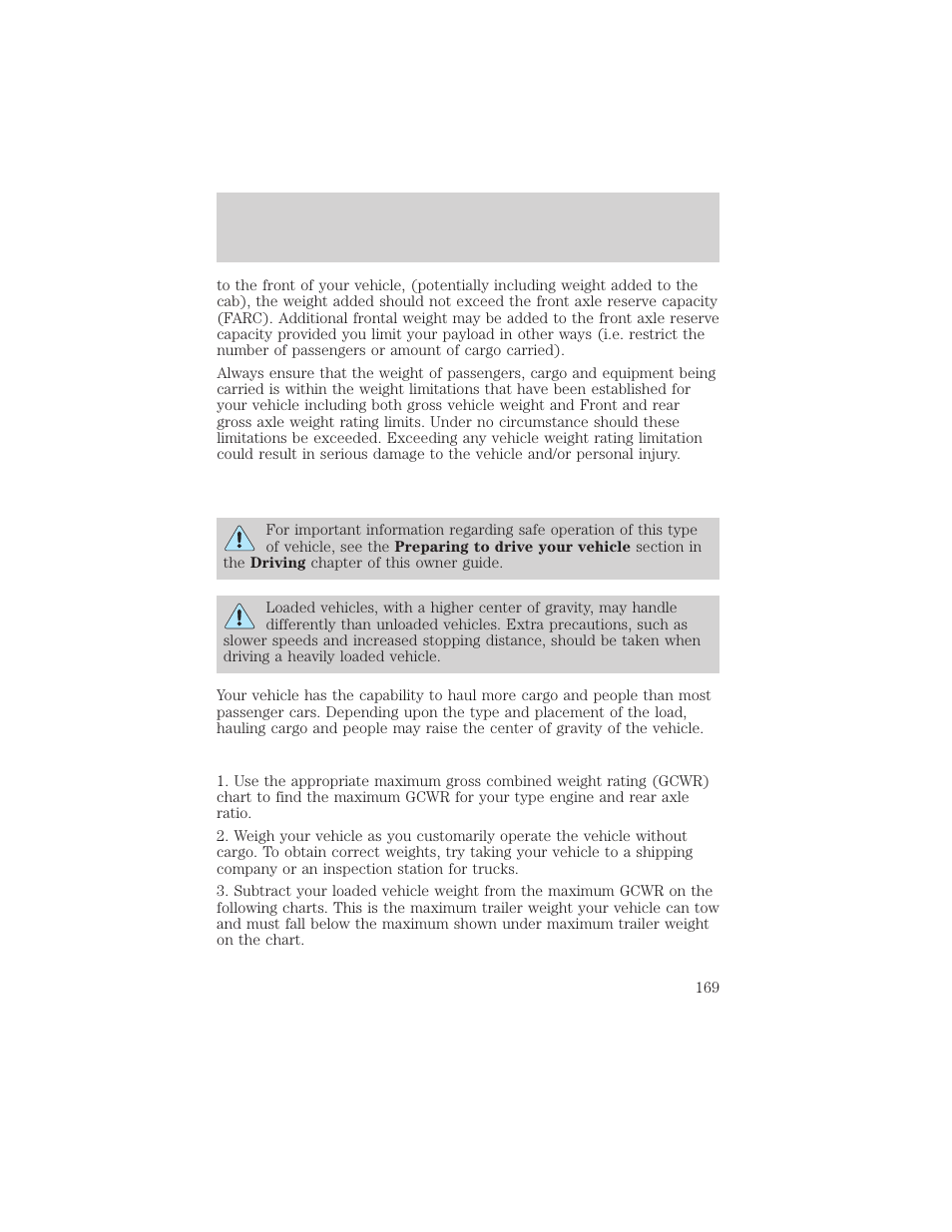 Driving | Mercury Mountaineer 2001 User Manual | Page 169 / 280