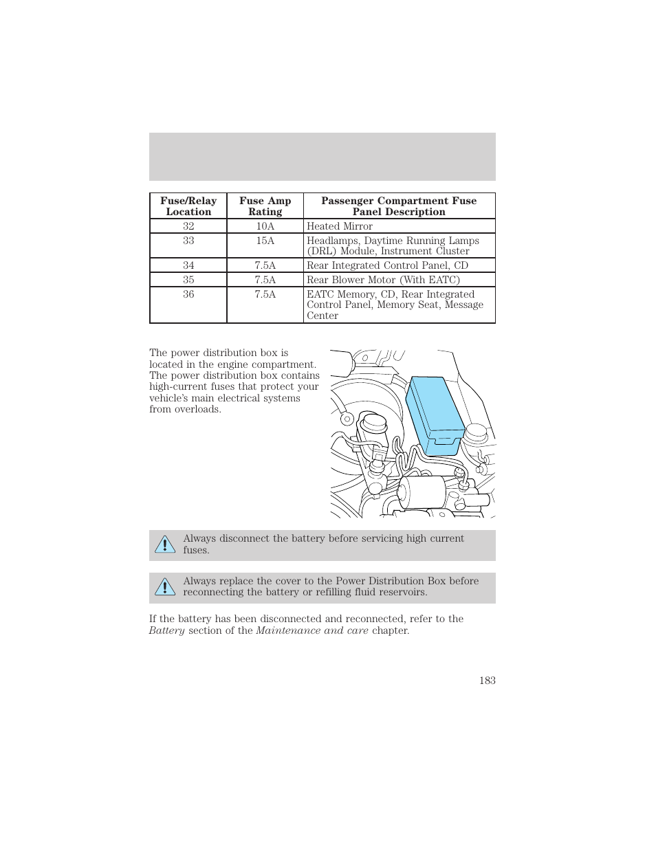 Roadside emergencies | Mercury Mountaineer 2001 User Manual | Page 183 / 280