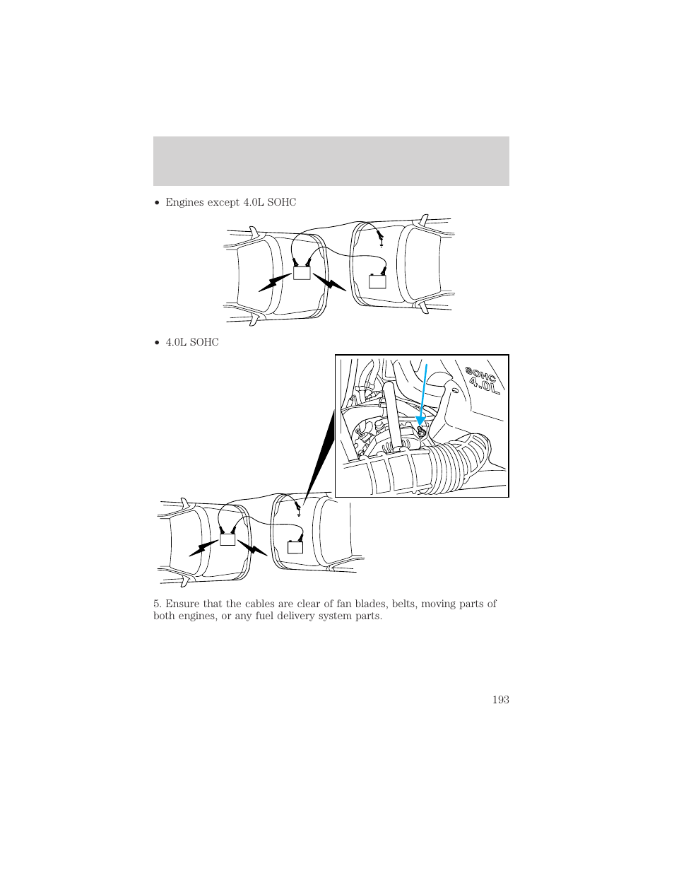 Roadside emergencies | Mercury Mountaineer 2001 User Manual | Page 193 / 280