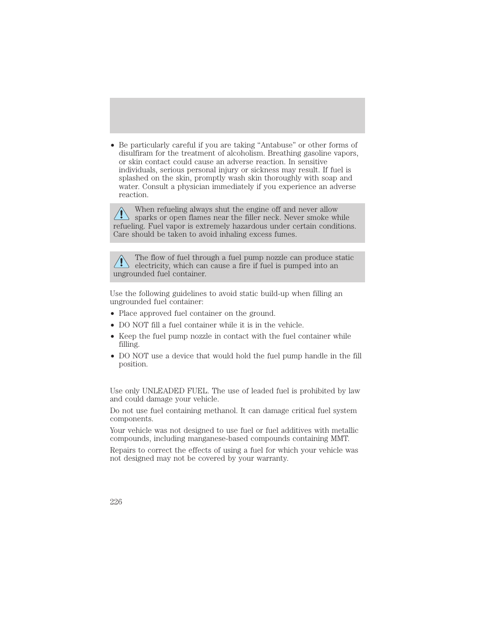 Maintenance and care | Mercury Mountaineer 2001 User Manual | Page 226 / 280