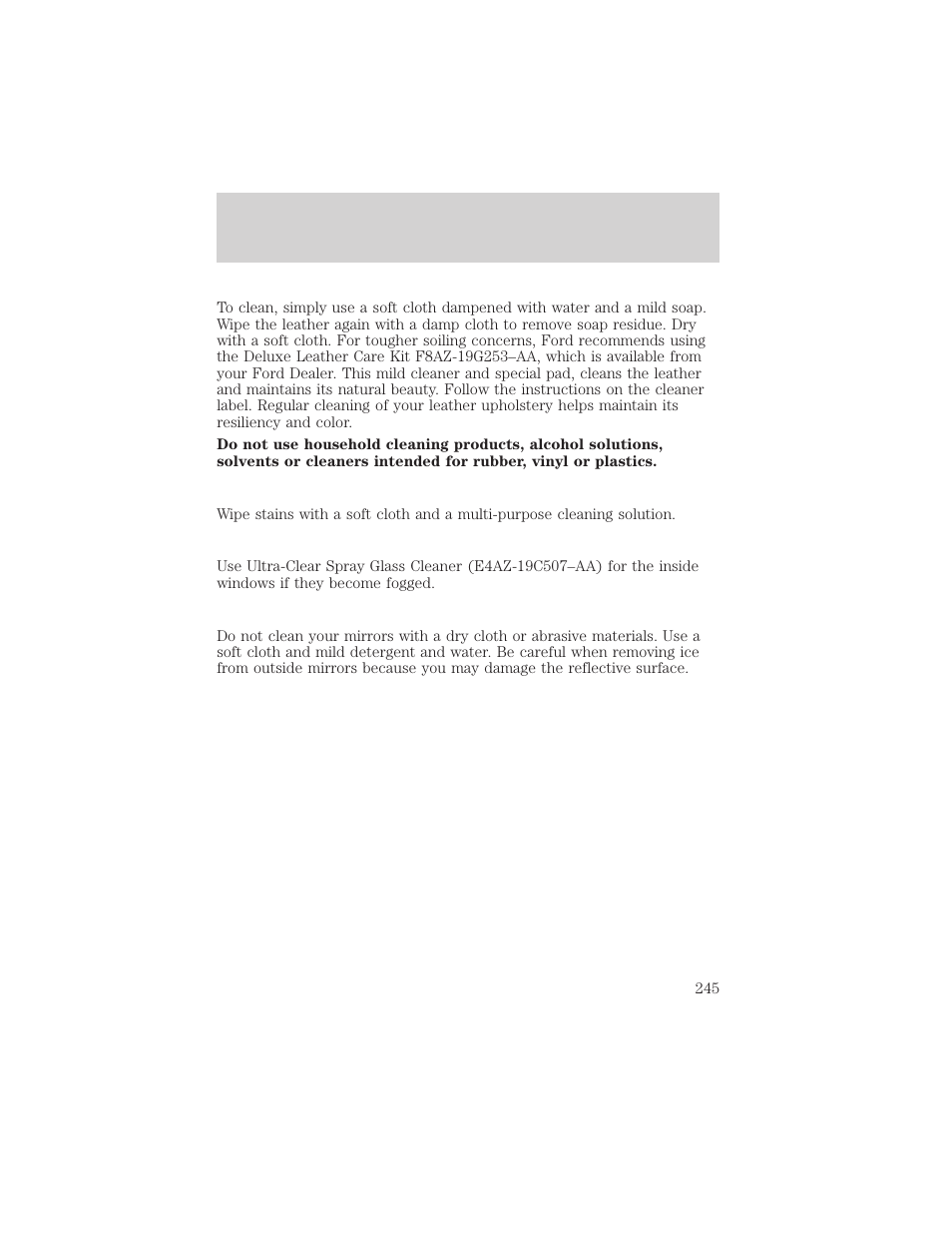 Maintenance and care | Mercury Mountaineer 2001 User Manual | Page 245 / 280