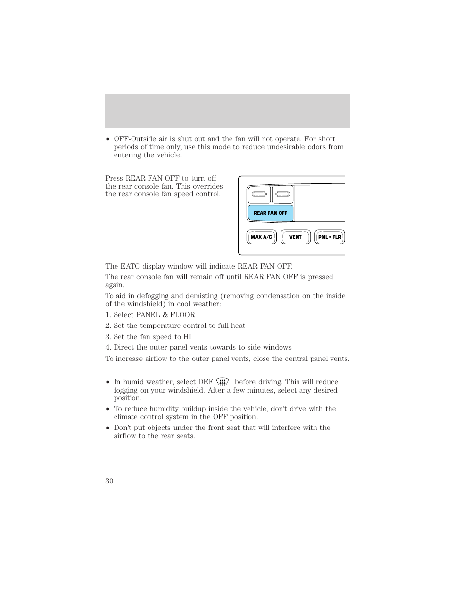 Controls and features | Mercury Mountaineer 2001 User Manual | Page 30 / 280