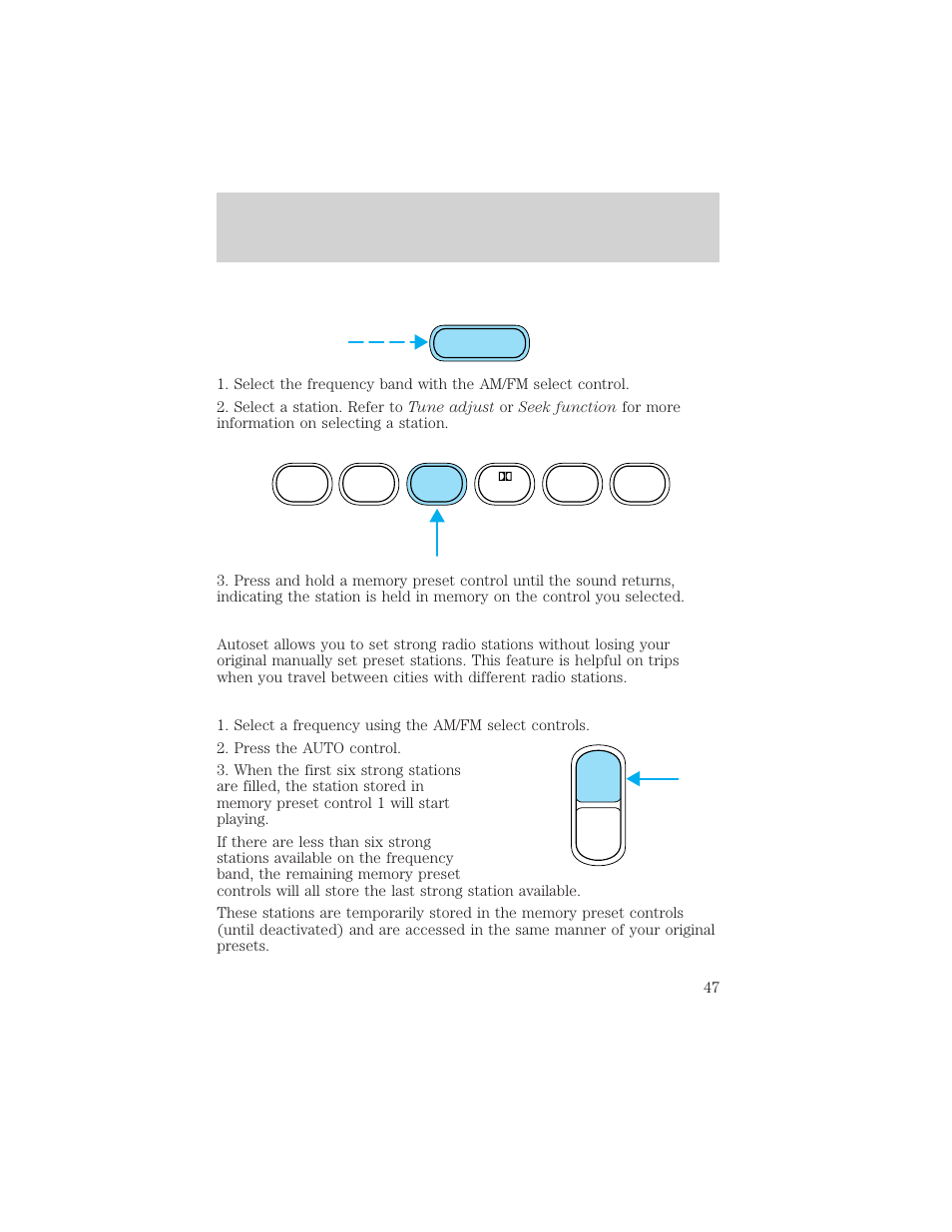 Auto clk controls and features | Mercury Mountaineer 2001 User Manual | Page 47 / 280