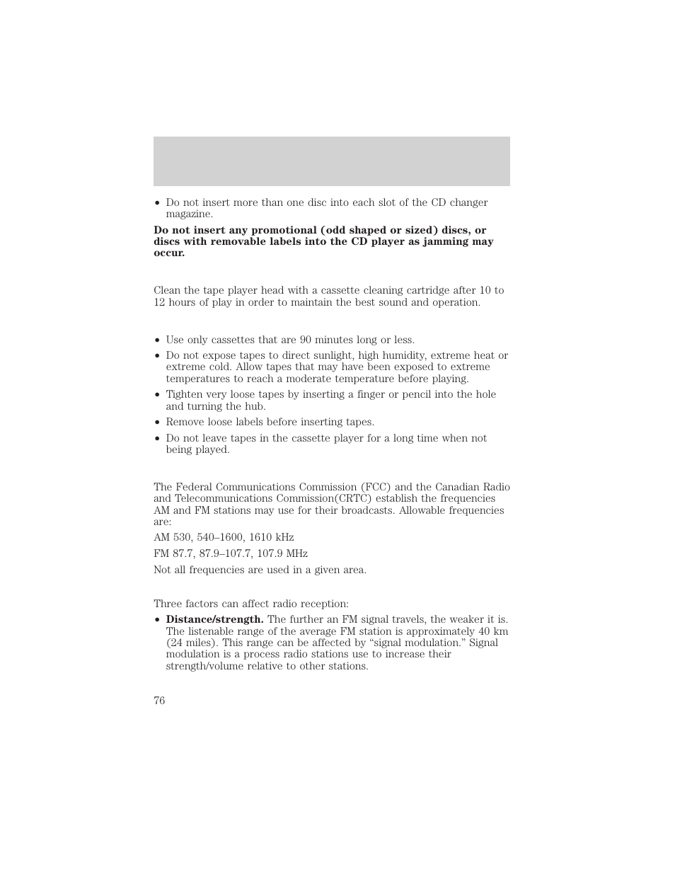 Controls and features | Mercury Mountaineer 2001 User Manual | Page 76 / 280