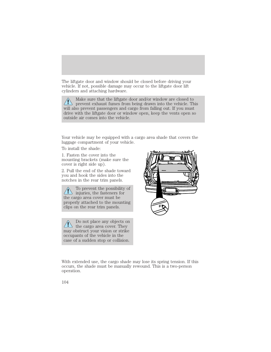 Controls and features | Mercury 1999 Mountaineer User Manual | Page 104 / 248