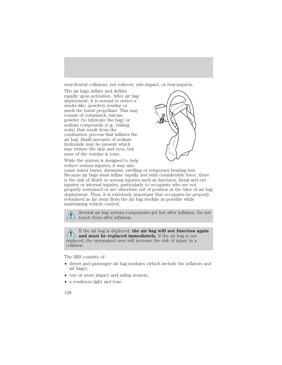 Seating and safety restraints | Mercury 1999 Mountaineer User Manual | Page 128 / 248