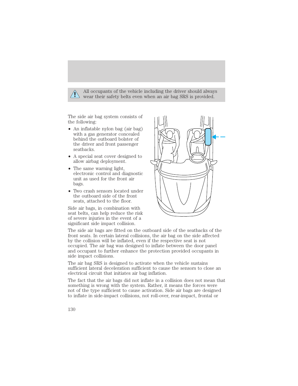 Seating and safety restraints | Mercury 1999 Mountaineer User Manual | Page 130 / 248