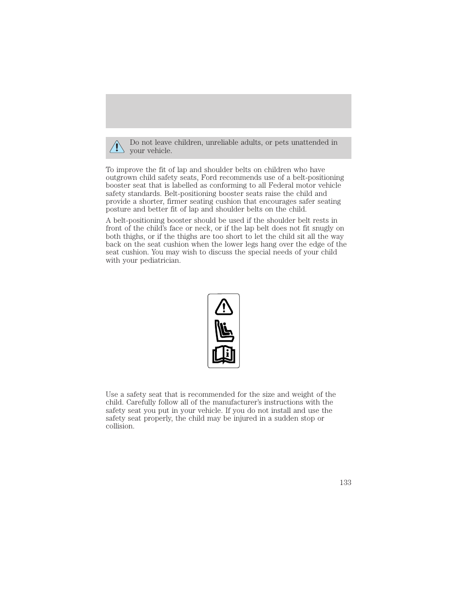 Seating and safety restraints | Mercury 1999 Mountaineer User Manual | Page 133 / 248