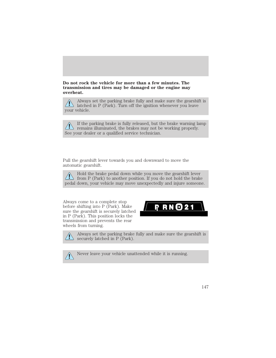 Driving | Mercury 1999 Mountaineer User Manual | Page 147 / 248