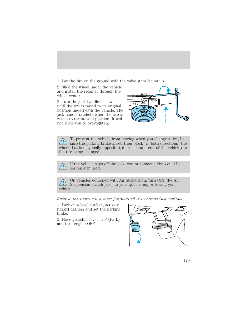 Roadside emergencies | Mercury 1999 Mountaineer User Manual | Page 179 / 248