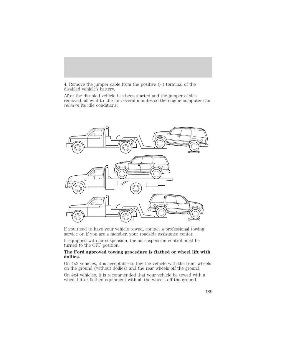 Roadside emergencies | Mercury 1999 Mountaineer User Manual | Page 189 / 248